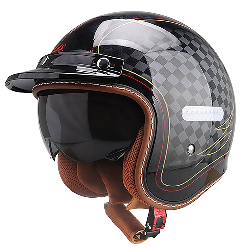 Open Face 3/4 helmet with Visor shiny